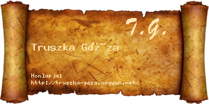 Truszka Géza névjegykártya